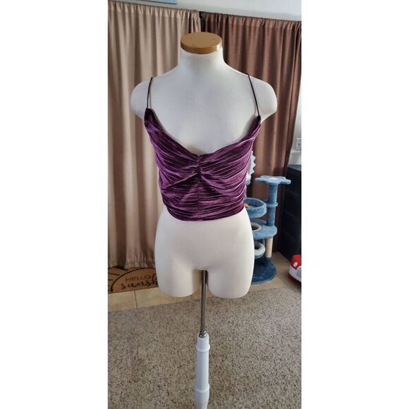 NWT WILD FABLE WOMENS VELVET CROP TOP - Picture 4 of 6